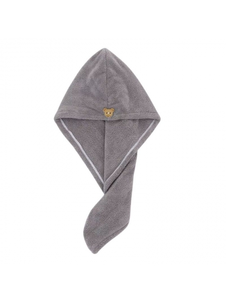 Рушник-тюрбан (чалма) для сушіння волосся Fast Dry Hair з мікрофібри сірий