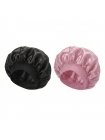 Ночная атласная шапочка Satin Bonnet на резинке для защиты волос во время сна женская розовая
