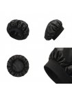 Ночная атласная шапочка Satin Bonnet на резинке для защиты волос во время сна женская черная