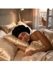 Ночная атласная шапочка Satin Bonnet на резинке для защиты волос во время сна женская розовая