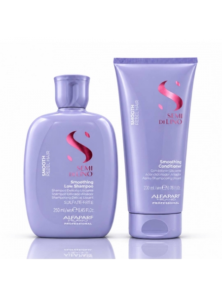 Набір Alfaparf Milano Semi Di Lino Smooth DUO шампунь і кондиціонер для розгладжування волосся, 250+200 мл