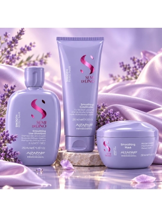 Набір Alfaparf Milano Semi Di Lino Smooth TRIO шампунь, кондиціонер, маска для розгладжування волосся, 250+200+200 мл