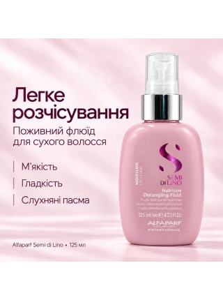 Питательный флюид Alfaparf Semi di Lino Moisture Nutritive Detangling Fluid для лёгкого расчёсывания волос, 125 мл
