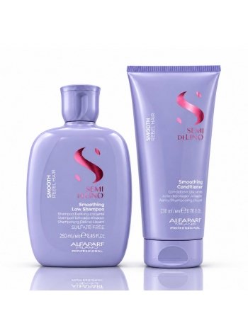 Набор Alfaparf Milano Semi Di Lino Smooth DUO шампунь и кондиционер для разглаживания волос, 250+200 мл