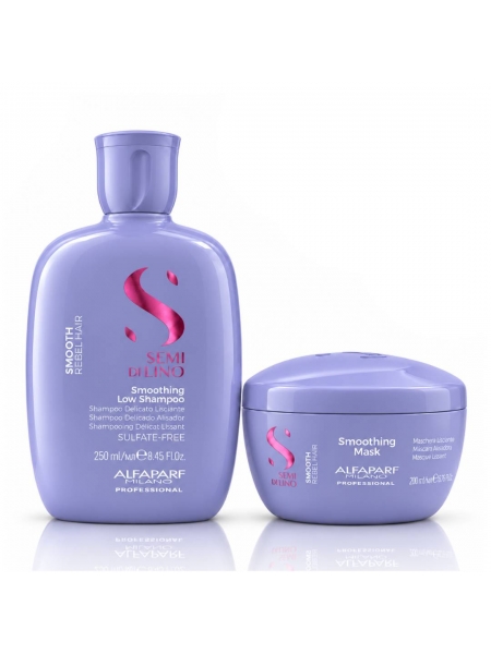Набор Alfaparf Milano Semi Di Lino Smooth DUO шампунь и маска для разглаживания волос, 250+200 мл