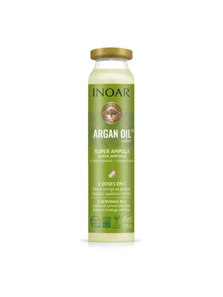 Ампула-интенсив INOAR Argan Oil для восстановления и блеска сухих волос, 45 мл