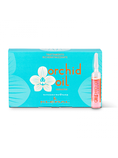 Ампула Kleral System Orchid Oil Keratin Treatment з олією орхідеї для зміцнення і живлення волосся, пакування 10х10 мл