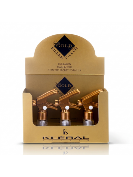 Золотой ботекс Kleral System Gold Filler Collagen Hair Botеx для восстановления волос, упаковка 9х10 мл