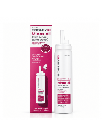 Пена с миноксидилом 5% Bosley MD Minoxidil Topical Aerosol for Women для восстановления роста волос у женщин, 60 г