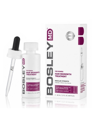 Bosley MD Hair Regrowth Treatment for Women раствор с миноксидилом 2% для восстановления роста волос у женщин, 2×60 мл