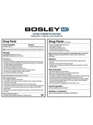 Розчин з міноксидилом 5% Bosley MD Hair Regrowth Treatment  для відновлення росту волосся у чоловіків, 6x60мл