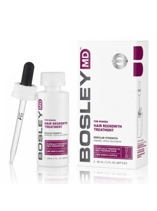 Bosley MD Hair Regrowth Treatment for Women раствор с миноксидилом 2% для восстановления роста волос у женщин, 2×60 мл