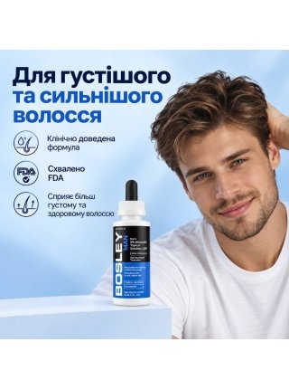 Раствор с миноксидилом 5% BosleyMD MAN Extra Strength Topical Solution для восстановления роста волос у мужчин Экстра Сила, 60 мл
