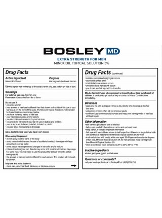 Розчин з міноксидилом 5% Bosley MD Hair Regrowth Treatment  для відновлення росту волосся у чоловіків, 6x60мл
