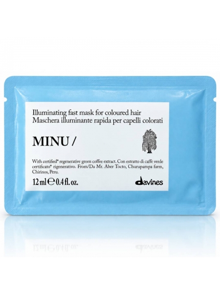 Відновлююча маска Davines Minu Hair Mask для фарбованого волосся (саше), 12 мл