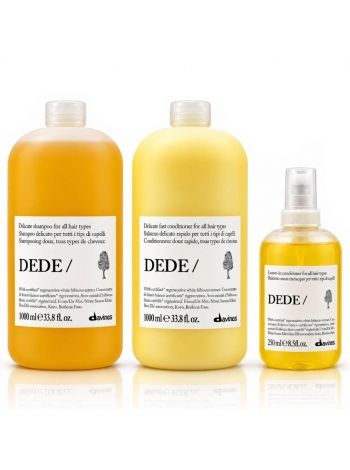 Набор Davines Essential Dede TRIO-L шампунь, кондиционер и спрей для деликатного ухода за волосами, 2x1000+250 мл
