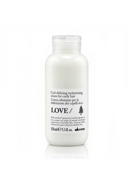 Незмивний крем Davines Love Curl Moisturizing Cream для зволоження формування локонів кучерявого волосся, 150 мл