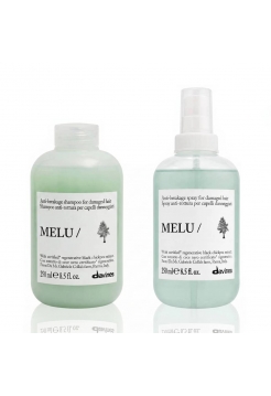 Набор Davines Melu DUO шампунь и термозащитный спрей для предотвращения ломкости волос, 2х250 мл