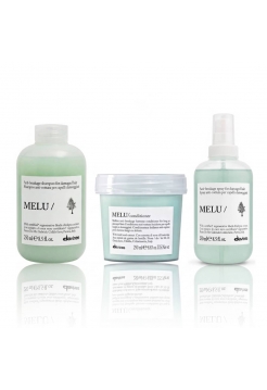 Набор Davines Melu TRIO шампунь, кондиционер и термозащитный спрей для предотвращения ломкости волос, 3х250 мл