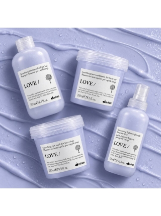 Набор Davines Love Lovely Smoothing: шампунь, кондиционер, маска и сыворотка для разглаживания волос, 3×250+150 мл