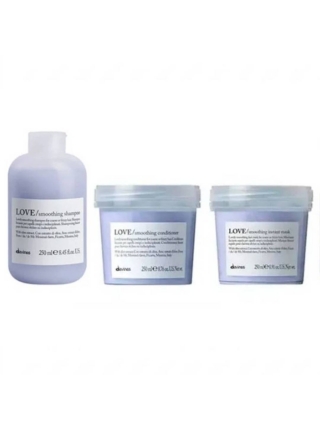 Набор Davines Love Lovely Smoothing шампунь, кондиционер и маска для разглаживания волос, 3х250 мл