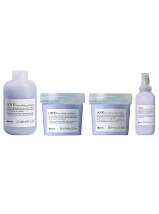 Набор Davines Love Lovely Smoothing шампунь, кондиционер, маска и сыворотка для разглаживания волос, 3x250+150 мл
