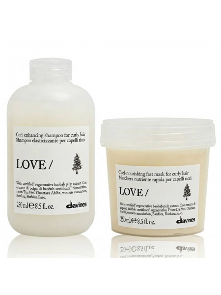 Набір Davines LOVE Curl шампунь і маска для кучерявого волосся, 2х250 мл