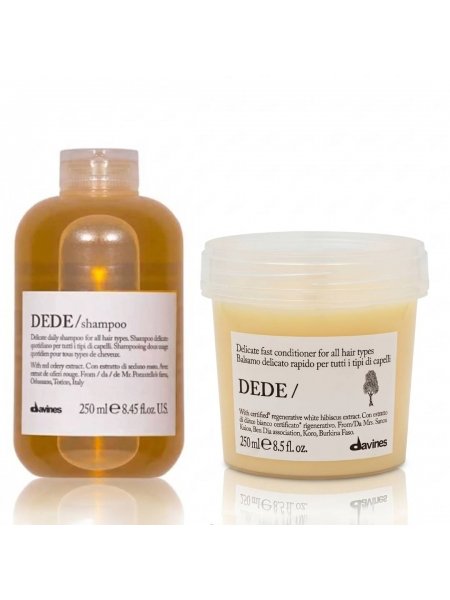 Набір Davines Essential Dede DUO шампунь та кондиціонер для делікатного очищення волосся, 2х250 мл
