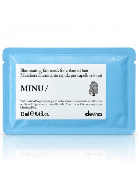 Відновлююча маска Davines Minu Hair Mask для фарбованого волосся (саше), 12 мл