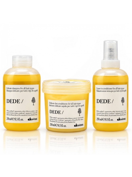 Набір Davines Essential Dede TRIO шампунь, кондиціонер і спрей для делікатного догляду за волоссям, 3х250 мл