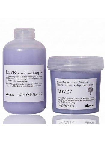 Набор Davines Love Lovely Smoothing шампунь и маска для разглаживания волос, 2х250 мл