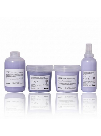 Набір Davines Love Lovely Smoothing шампунь, кондиціонер, маска і сироватка для розгладжування волосся, 3x250+150 мл