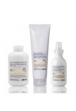 Davines SU TRIO набір шампунь, маска і молочко-кондиціонер для волосся після сонця, 250+150+135 мл 