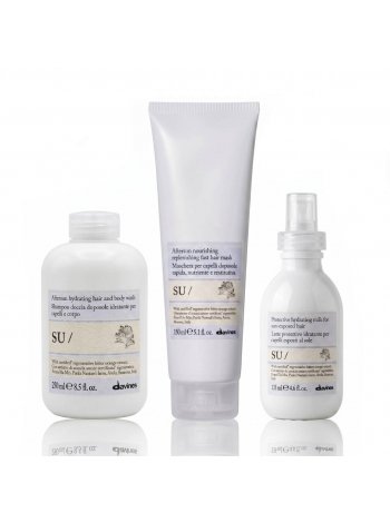 Davines SU TRIO набір шампунь, маска і молочко-кондиціонер для волосся після сонця, 250+150+135 мл