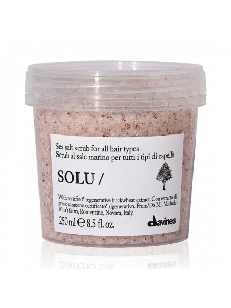 Паста-скраб Davines SOLU sea salt scrub cleancer з морською сіллю для глибокого очищення шкіри голови, 250 мл