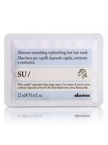 Зволожувальна маска Davines SU Hair Mask для живлення волосся після сонця, саше 12 мл