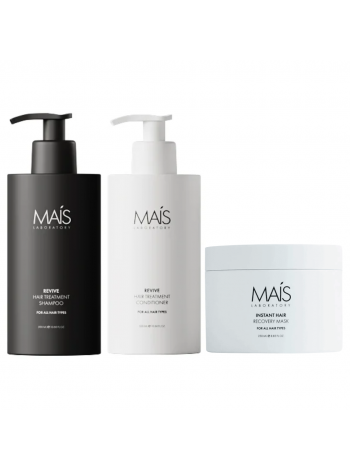 Набір Mais Revive Hair Treatment TRIO шампунь, кондиціонер і маска для відновлення пошкодженого волосся 2х300+250 мл Набір Mais Revive Hair Treatment TRIO шампунь, кондиціонер і маска для відновлення пошкодженого волосся 2х300+250 мл