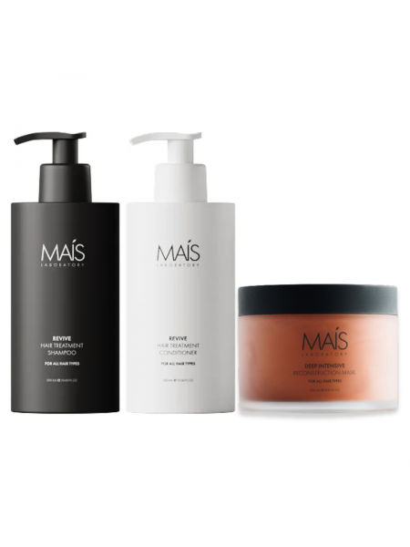 Набор Mais Revive Hair Treatment TRIO шампунь, кондиционер и маска для восстановления поврежденных волос 3х500 мл