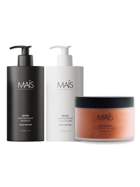 Набор Mais Revive Hair Treatment TRIO шампунь, кондиционер и маска для восстановления поврежденных волос 2х300+250 мл