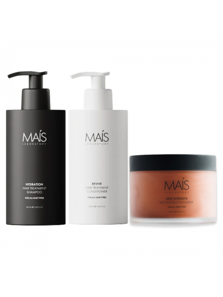 Набор Mais Hydration Hair Treatment TRIO шампунь, кондиционер и маска для увлажнения и реконструкции волос 2х300+250 мл
