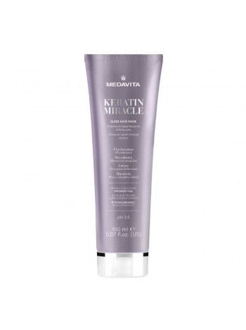 Разглаживающая маска Medavita Keratin Miracle Sleek Hair Mask для пушистых и непослушных волос 150 мл