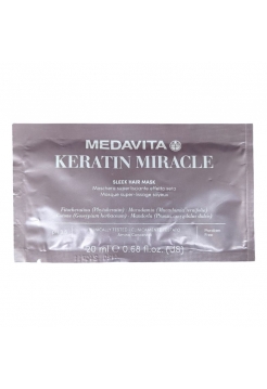 Розгладжуюча маска Medavita Keratin Miracle Sleek Hair Mask для пухнастого та неслухняного волосся, пробник саше 20 мл