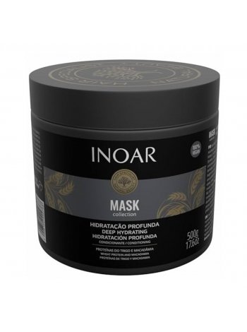 Липидная маска Inoar Macadamia Mask для глубокого увлажнения волос, 500 мл (заводская)