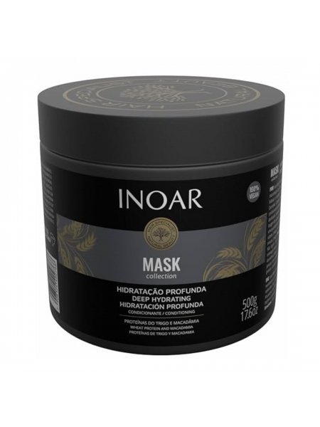 Лiпiдна маска Inoar Macadamia Mask для глубокого зволоження волосся, 500 мл (заводська)