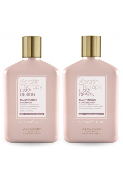 Набір Alfaparf Milano DUO Lisse Design Keratin Therapy шампунь і кондиціонер для блиску та шовковистості волосся, 2х250 мл