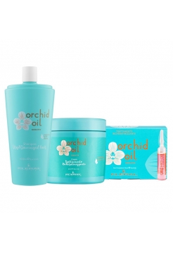 Набір KLERAL System TRIO Orchid шампунь, маска й ампули з олією орхідеї для сухого волосся 1000/500/100 мл