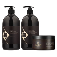 Набор "Жидкий Шелк" Hadat Liquid Silk TRIO шампунь, кондиционер и маска для восстановления блеска и гладкости волос 2х800/300 мл