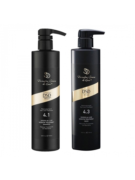 Набір DSD 4.1/4.3 Dixidox de Luxe Keratin Treatment шампунь і маска проти випадіння волосся, 2x500 мл