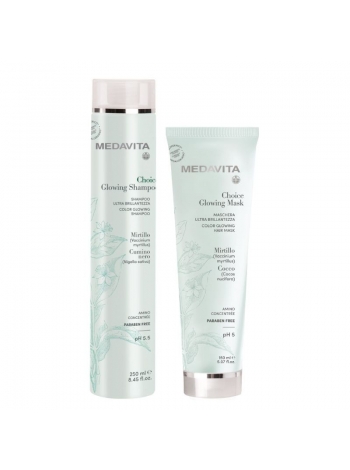Набір Medavita Choice Glowing DUO шампунь і маска для зволоження і блиску фарбованого волосся 250/150 мл