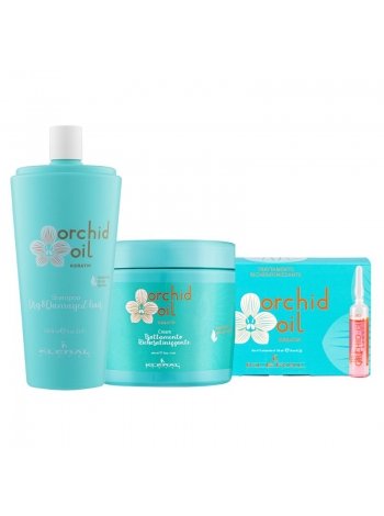 Набор KLERAL System TRIO Orchid шампунь, маска и ампулы с маслом орхидеи для сухих волос 1000/500/100 мл